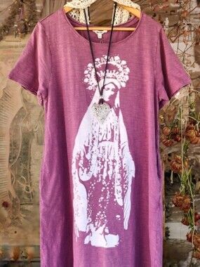 Magnolia Style boho peasant Mauve Long Maxi Bohemia Summer Dress L New